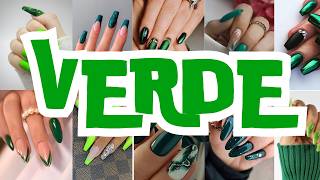 🟣 UÑAS VERDES en Tendencia  Recopilación de IDEAS y DISEÑOS de Moda 2024 [upl. by Herrera]