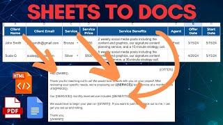 Replace Text in Google Docs Easily from Google Sheets Using Apps Script  Mail Merge [upl. by Karissa525]