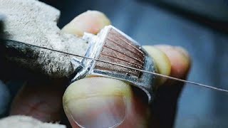 making mens ring with simple tool  making silver ring for men [upl. by Acireh]