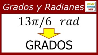 CONVERSIÓN DE RADIANES A GRADOS  Ejercicio 3 [upl. by Avi]