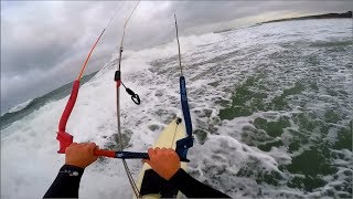 The Hurricane Ingolf gave fantastic wind and waves for kitesurfing Havstokken Udshold Denmark 2017 [upl. by Mercuri892]