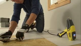 FURNO Heat Gun Use 8 Removing Floor Tiles [upl. by Eeneg]