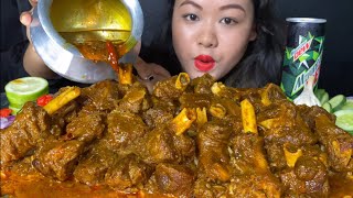 2 KG BIHARI STYLE HANDI MUTTON CURRY WITH RICE EATING  SPICY MUTTON CURRY MUKBANG  BIG BITES [upl. by Rebmaed951]