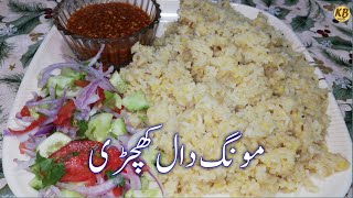 Moong Dal Khichdi Recipe  How to make dholi Moong dal Rice khichdi  easy cooked by KB FOOD [upl. by Eiramac]