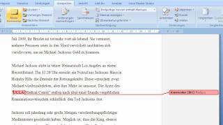 Word 2007  Einfügen und Suchen von Kommentaren [upl. by Debora]
