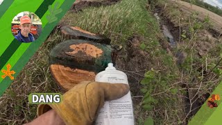 Eliminating Stubborn Stumps In A Farm Drainage Ditch [upl. by Selden275]