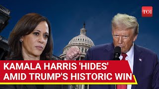 Harris Skips Key Speech As Trump Bags White House Watch Party Ends On Somber Note [upl. by Calendre28]