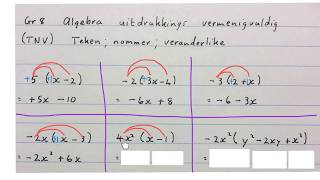 Algebra Uitdrukkings vermenigvuldig Gr8Kw2 wiskvaw wiskdo [upl. by Daza]