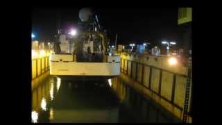 DockingUndocking of a Science Vessel on a Floating Dry Dock [upl. by Atiana]