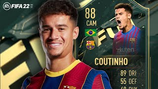 ¡VA ESPECTACULAR COMO MCO PERO 88 Philippe COUTINHO FIFA 22 PLAYER REVIEW WINTER WILDCARD SBC [upl. by Zahavi]