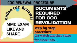 COC revalidation documents and procedure part2 [upl. by Eduino871]