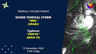 Press Briefing STSOfelPHUsagi TyphoonPepitoPHManyi at 500 PM  November 15 2024Friday [upl. by Martino]