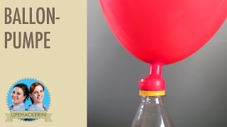 Ballon Life Hack  Ballon aufblasen mit Plastikflasche [upl. by Kreis]