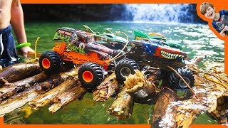 Monster Trucks  Building Primitive Raft [upl. by Nahsrad]