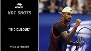 Nick Kyrgios Hits Ridiculous Drop Shot  2022 US Open [upl. by Ecirahc855]