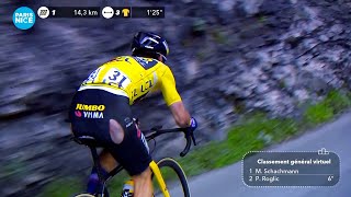 Primož Roglič CRASHES out of ParisNice GC Stage 8 2021 [upl. by Hittel]