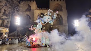 Nit de Cremà  Falla Serranos Plaza Los Fueros  Burning the Figures for Fallas 2022 [upl. by Trebreh]