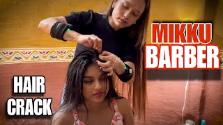 Mikku barber Hair cracking head massage to reduce Migraine pain Anxiety stress 💈ASMR relaxation [upl. by Meean]