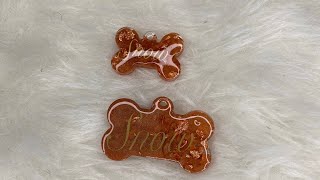 Resin with me  How to make dog tags using resin and vinyl sticker [upl. by Ahsac]