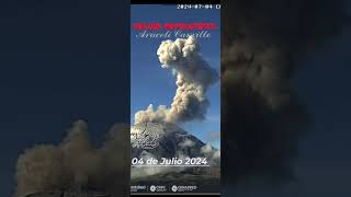 SE REGISTRA FUMAROLA VolcánPopocatépetl este 04 de Julio 2024 Volcanoshorts [upl. by Arndt]