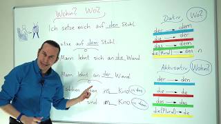 Almanca A1 INTENSIV Ders  23 Almanca quotWohinquot ve quotWoquot Soru Cümleleri Dativ Nedir Akkusativ Nedir [upl. by Hylan]