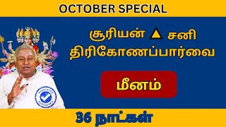 மீனம் சூரியன் சனி திரிகோணப்பார்வை  அக்டோபர் மாத சிறப்பு பதிவு  36 நாட்கள்  meenam [upl. by Eissed]