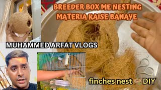 Breeder box me nesting material 🪹🪺 Kya use karein How to make finches budgies lovebirds 🐓🐣🐤🐥🐧🕊️🪽 [upl. by Budde]