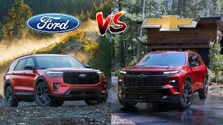 2025 Ford Explorer STLine vs 2025 Chevrolet Traverse Z71 Compared  SUV Battles  MotorNation [upl. by Atilol342]