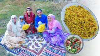 Perfect Istanbuli Polo recipe  Vegan and healthy green beans and rice  village cooking [upl. by Australia]