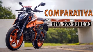 KTM 390 DUKE V3 VS Z400 VS CF MOTO 450 NK VS ZONTES 350 R1 VS MT 03 COMPARATIVA DE FICHAS TECNICAS [upl. by Eilraep]