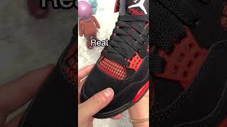 Spot Fake vs Real Air Jordan 4 Red Thunder  Protect Your Collection ⚡🔴 AJ4 sneakerreviews [upl. by Maiocco]