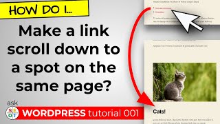 How to get your WordPress website to scroll down to a different section on the same page [upl. by Ahsimat]