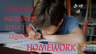 microscope structure  Homework  science  unit 1  concept 1  lesson 2  Frist term [upl. by Braeunig]