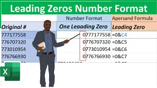 How to add leading  prefix zeros in excel [upl. by Naek20]