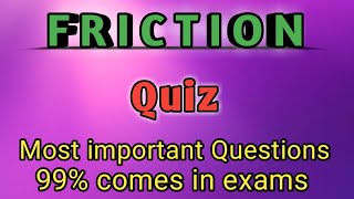 Friction  Class8th  Science Quiz  MCQs with Answers  CBSE  Earn Knowledge  Gain Knowledge [upl. by Siroved]