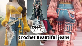 Unveiling the Ultimate Crochet Wool Fashion Show Jeans with a TwistquotShare ideas 🥰wool crochet [upl. by Ahsemit]