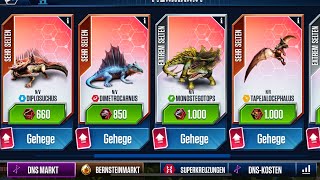 Jurassic World The Game Testing all superhybrids in dominators league with starter creatures [upl. by Aitenev]