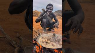 Wow Thats incredible 🤩😋😲 See how Hadza cooks their favorite meal middle of nowhere ‼️😲hadzabetribe [upl. by Sutelc]