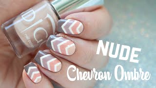 NUDE OMBRE CHEVRON Nail Art  Indigo Nails Nude Set Nail Polish [upl. by Ken]