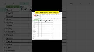Check Box Attendence 😱🔥😱😱 viralvideo excelformula exceltips newexcel exceltricks shorts viral [upl. by Liberati489]