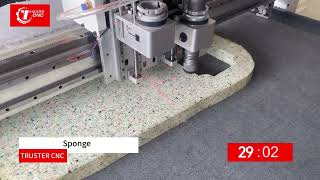 30mm sponge cutting by oscillating knife cutting machine [upl. by Ediva]