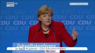 CDUZukunftskonferenz Angela Merkel zur Flüchtlingskrise am 08102015 [upl. by Nylave219]