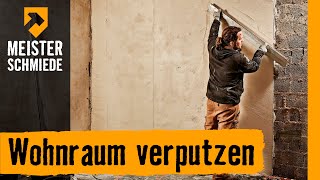 Wohnraum verputzen  HORNBACH Meisterschmiede [upl. by Conant]