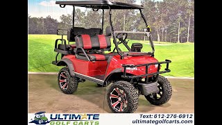 Evolution EV Forester 4 Plus Lithium Lifted Candy Apple Red LSV Golf Cart [upl. by Alwitt]