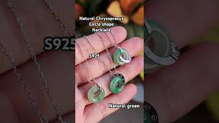 Natural Chrysoprasus circle shape necklace natural chrysoprase necklacegreen fyp lucky love [upl. by Marasco388]