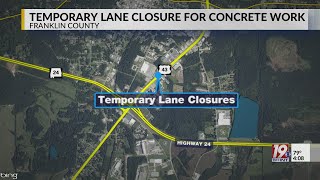 ALDOT Warns of Lane Closure in Franklin County  May 22 202  News 19 at 4 pm [upl. by Slavic]