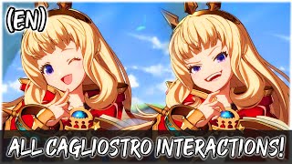 All CAGLIOSTRO Interactions ENGLISH Intro’s  Granblue Fantasy Versus  GBVS [upl. by Ahsieat]