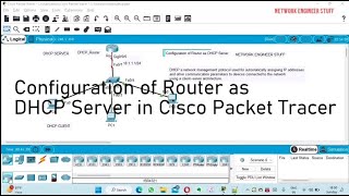 Configuration of Router as DHCP Server in Cisco Packet Tracer [upl. by Carlin]