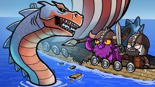 Minecraft Dragons  SEA MONSTER ATTACKS VIKING SHIP [upl. by Rosaleen]