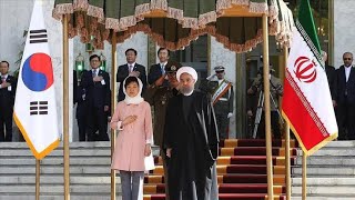 🇰🇷🇮🇷 South Korea and Iran National Anthem  President Park Geunhyes State Visit 2016 [upl. by Wardieu780]